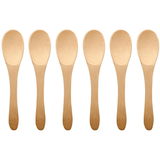 Kit de 6 Mini Colheres de Bambu Natural