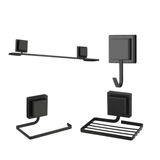 Kit de Banheiro 3M Aço Piatina Preto 4 Peças - Ela Decora