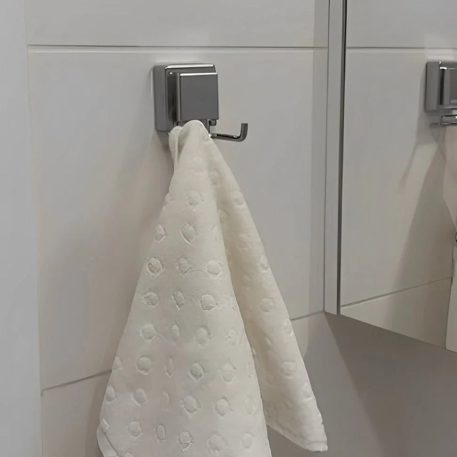 Kit de Banheiro de Ventosa Cromado 4 Peças - Ela Decora