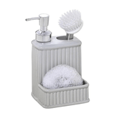 Kit Dispenser com Esponja Cinza 19cm - Ela Decora