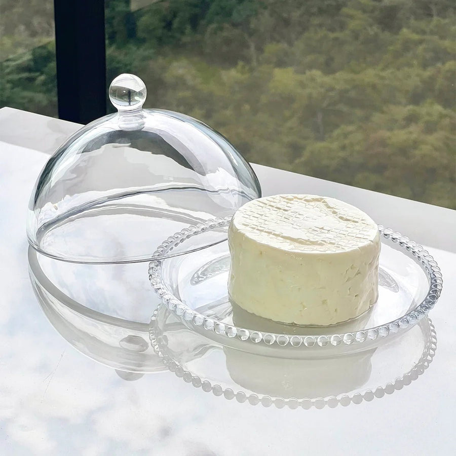 Kit Manteigueira e Queijeira de Cristal Pearl 2 Peças - Ela Decora