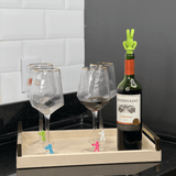 Kit Marca Taça com Rolha de Vinho Drinking Buddy 7 Peças - Ela Decora