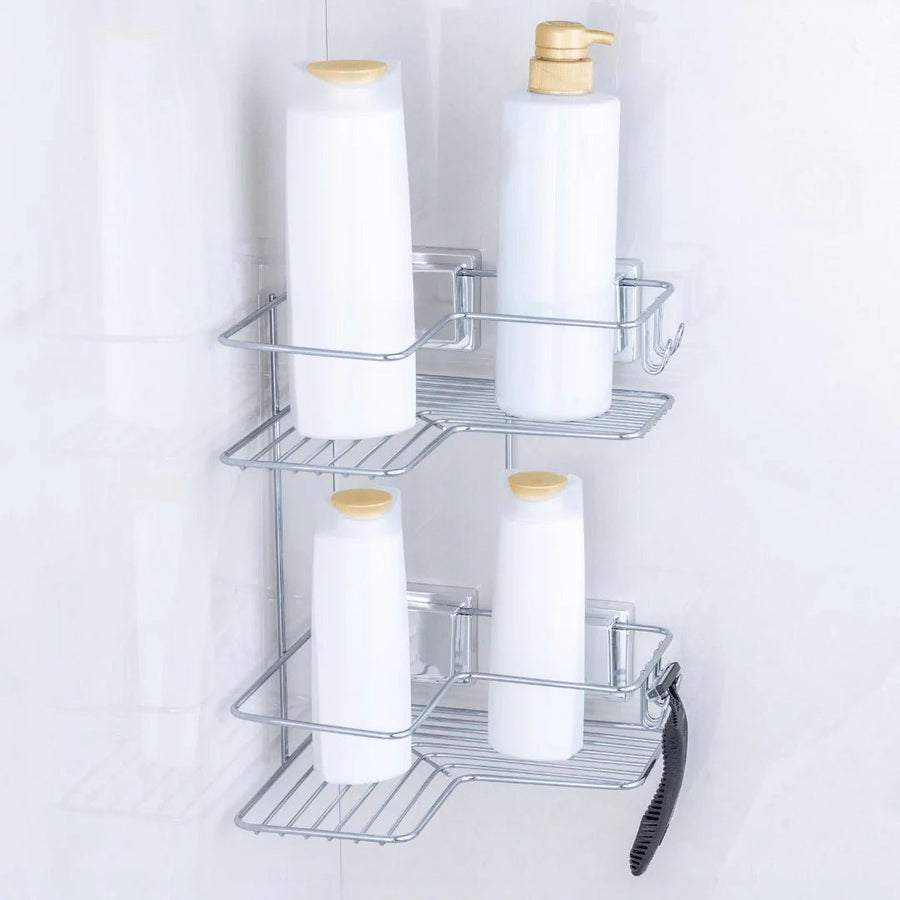 Kit para Banheiro Acessórios de Ventosa Cromado - 4 Peças - Ela Decora