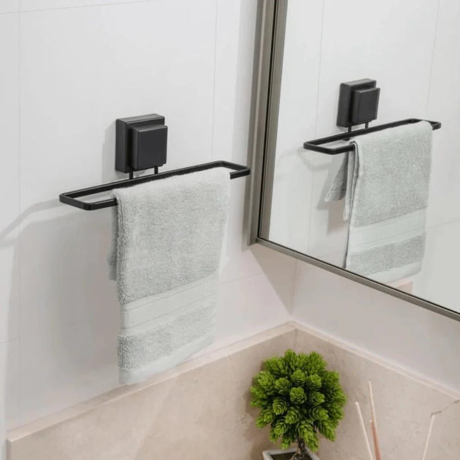 Kit para Banheiro Acessórios Ventosa Preto Fosco - 3 Peças - Ela Decora