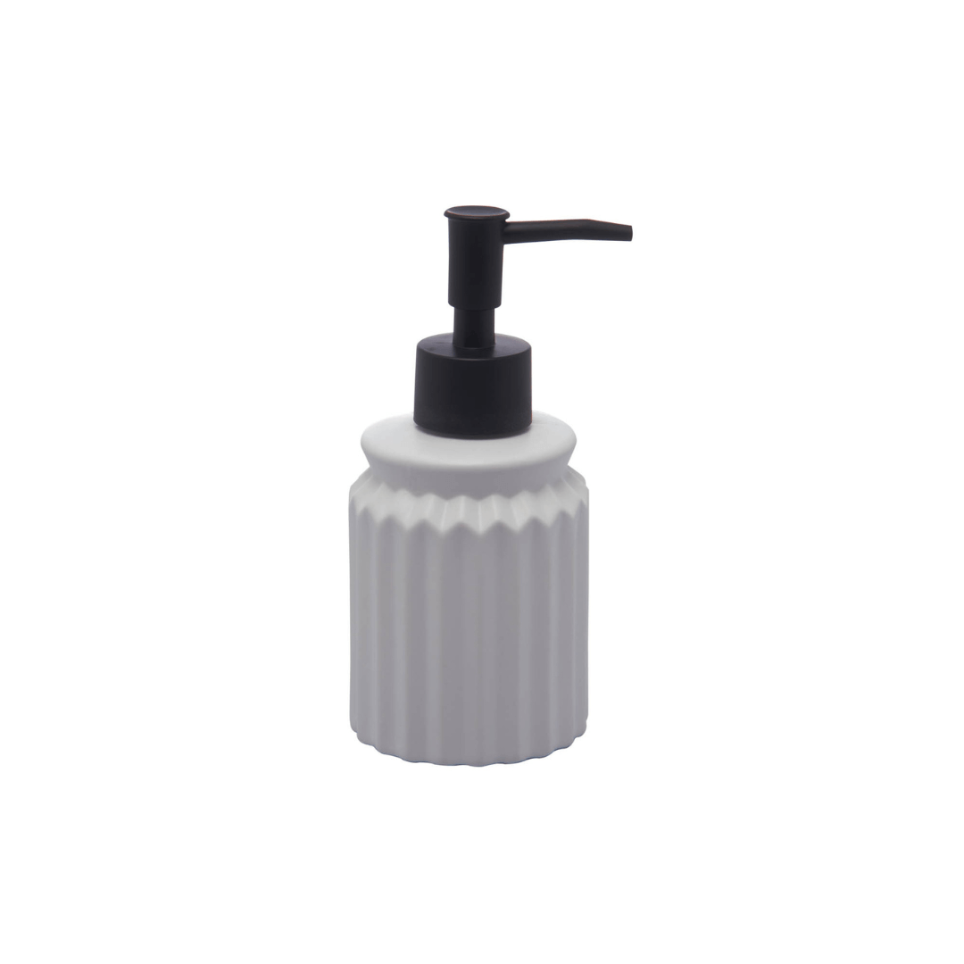 Kit para Banheiro em Cerâmica Stripes Branco 2 Peças - Ela Decora