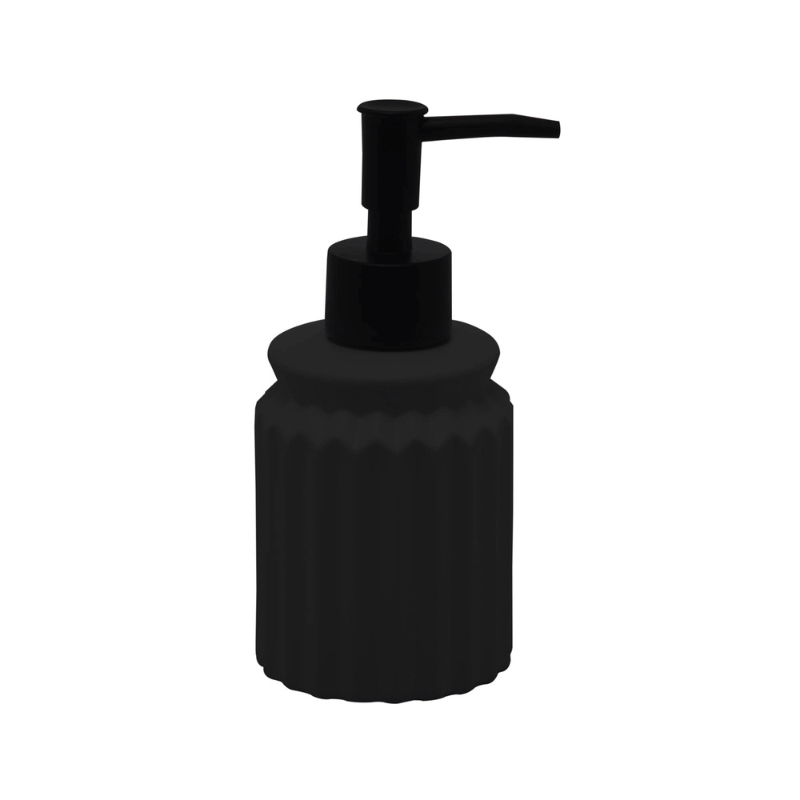 Kit para Banheiro em Cerâmica Stripes Preto 2 Peças - Ela Decora