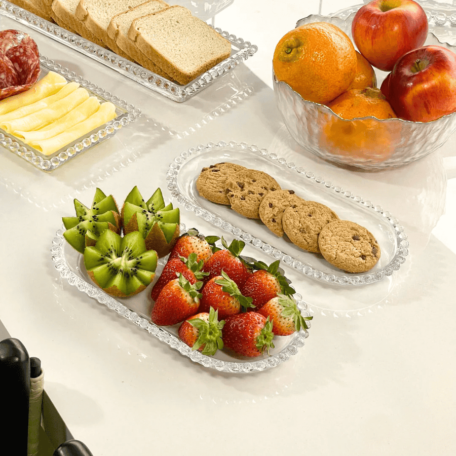 Kit para mesa Posta Cristal Martelado Petra 5 Peças - Ela Decora