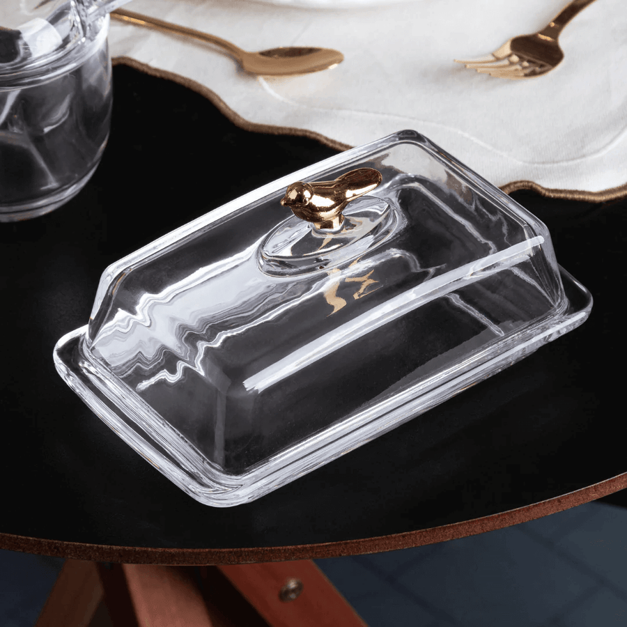 Kit para Mesa Posta de Café Linha Golden Bird 7 Peças - Ela Decora