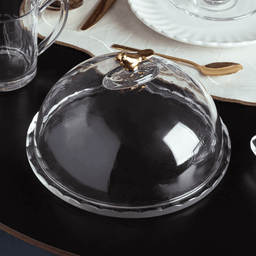 Kit para Mesa Posta de Café Linha Golden Bird 7 Peças - Ela Decora