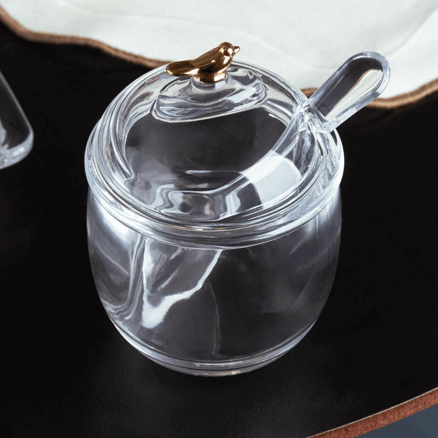 Kit para Mesa Posta de Café Linha Golden Bird 7 Peças - Ela Decora