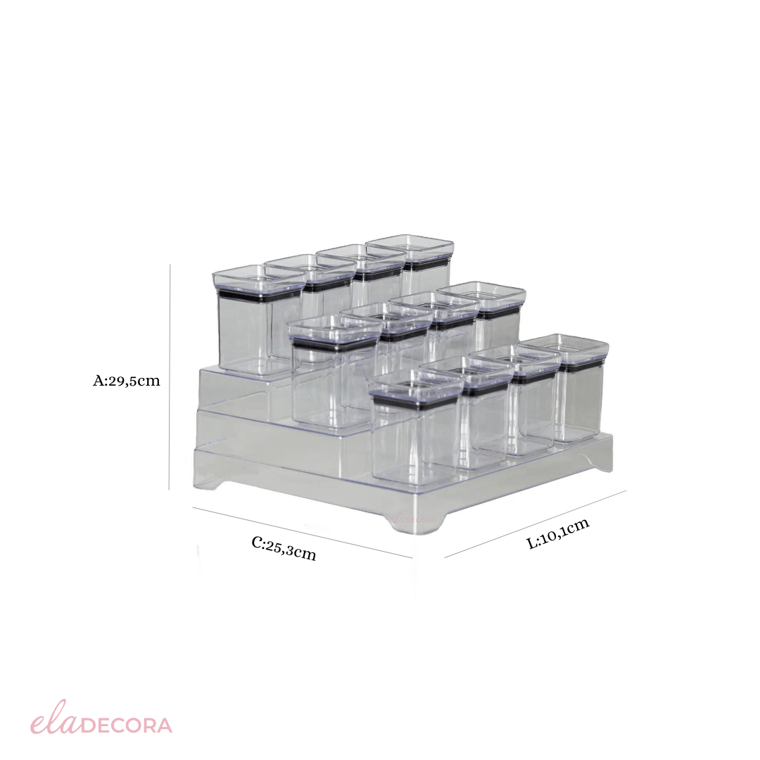 Kit Porta Temperos Lumini 13 Peças - Ela Decora