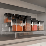 Kit Porta Temperos Lumini com Tampa Preta 13 Peças - Ela Decora