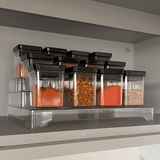 Kit Porta Temperos Lumini com Tampa Preta 13 Peças - Ela Decora