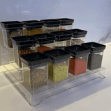 Kit Porta Temperos Lumini com Tampa Preta 13 Peças - Ela Decora