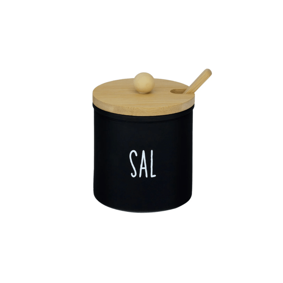 Kit Saleiro e Açucareiro de Vidro Doha Preto e Branco 2 Peças - Ela Decora