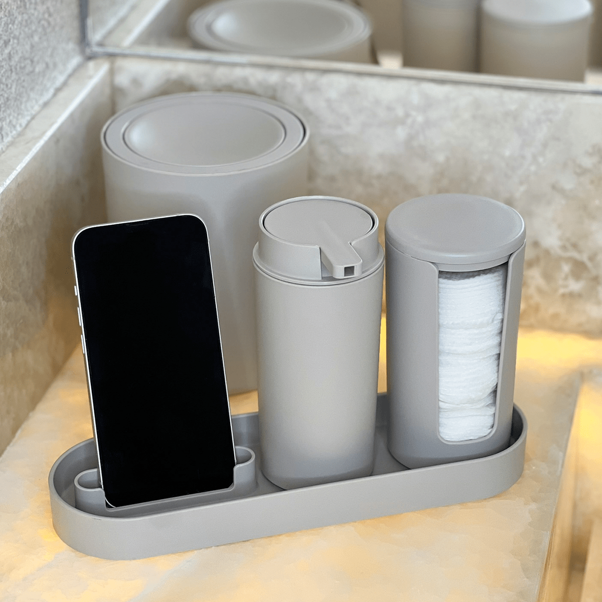 Kit Serene para Banheiro Bege 4 Peças - Ela Decora
