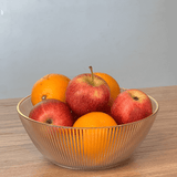 Bowl de Vidro Graffiato com Borda Dourada 2L