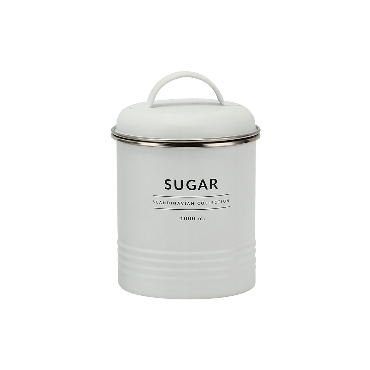 Lata Porta Condimentos Açúcar Branco Copenhag Sugar 1 Litro 16,4cm x 11cm - Ela Decora