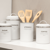 Lata Porta Condimentos Açúcar Branco Copenhag Sugar 1 Litro 16,4cm x 11cm - Ela Decora