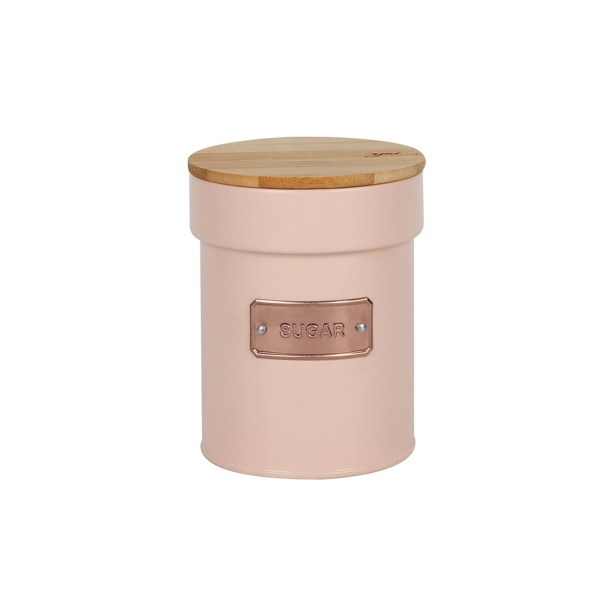 Lata Porta Condimentos Açúcar Rose Matte Sugar 1 Litro 14,5cm x 11,2cm - Ela Decora