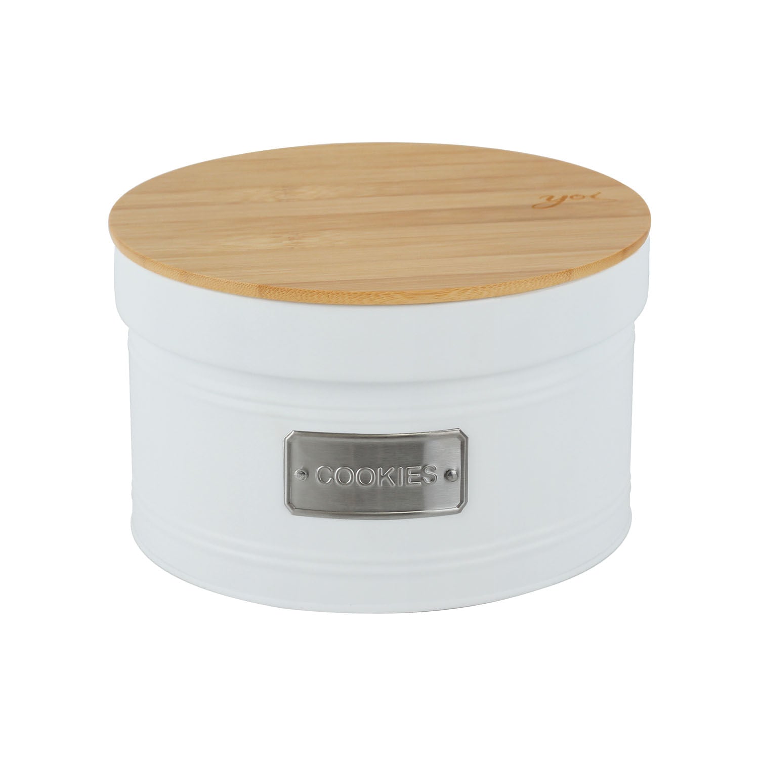 Lata Porta Condimentos Biscoito Matte Cookies Branco 3,5 Litros - Ela Decora