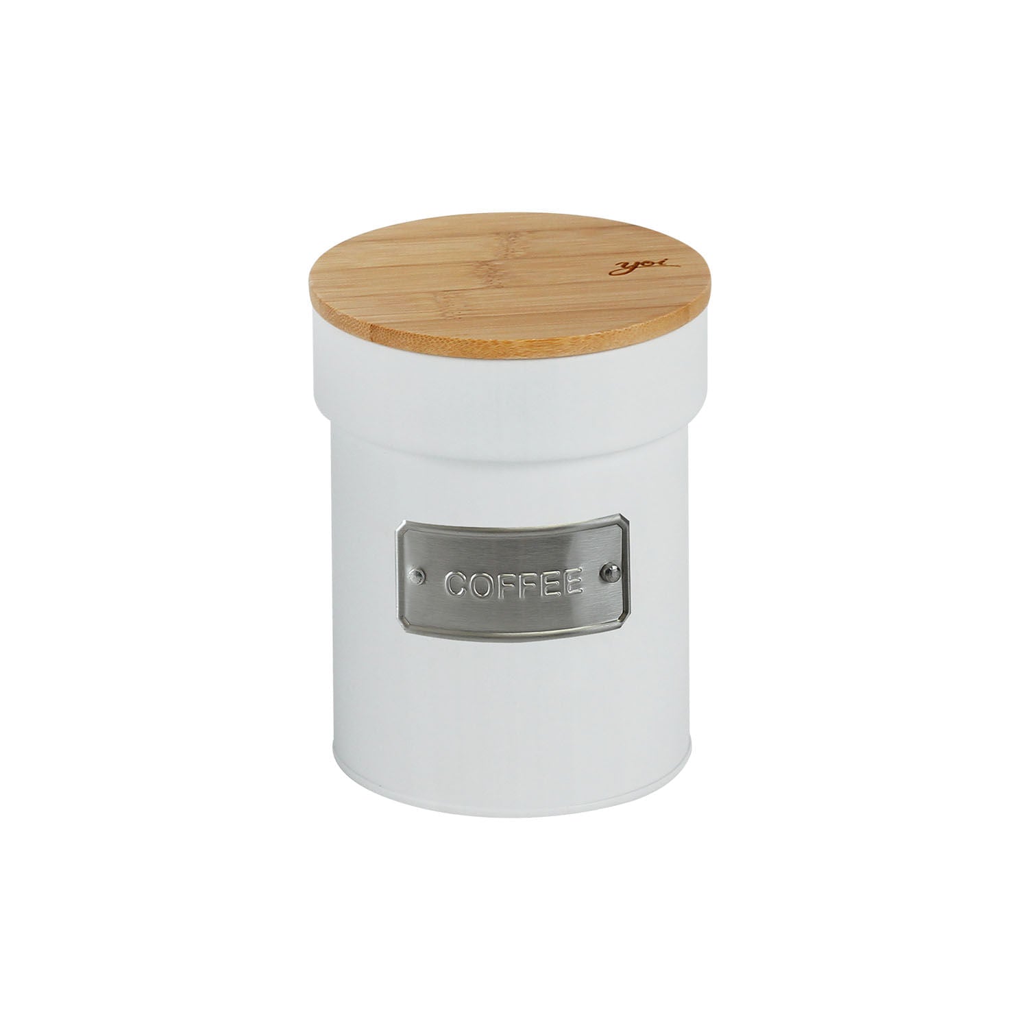 Lata Porta Condimentos Café Branco Matte Coffee 1 Litro 14,5cm x 11,2cm - Ela Decora