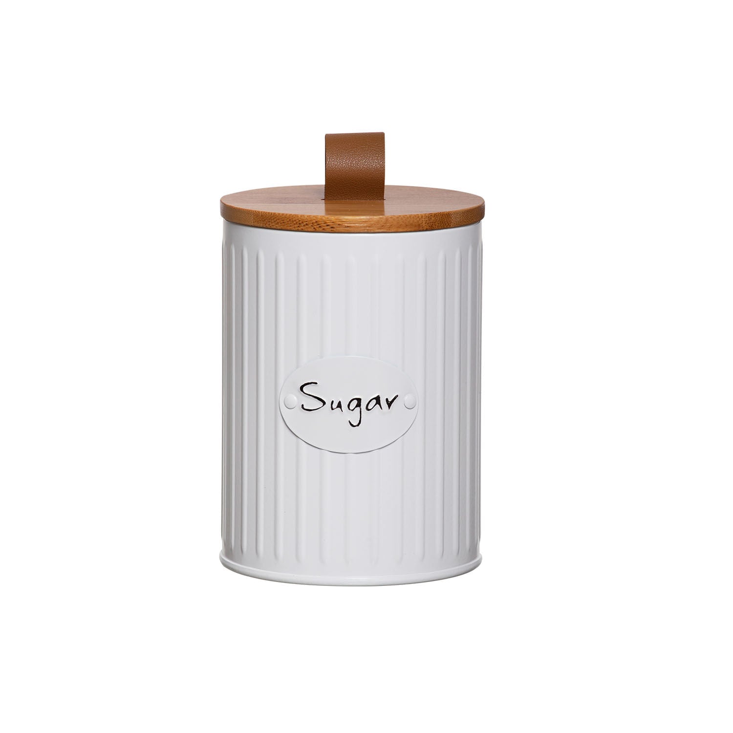 Lata Porta Condimentos Lisse Açúcar Sugar Branco - Ela Decora