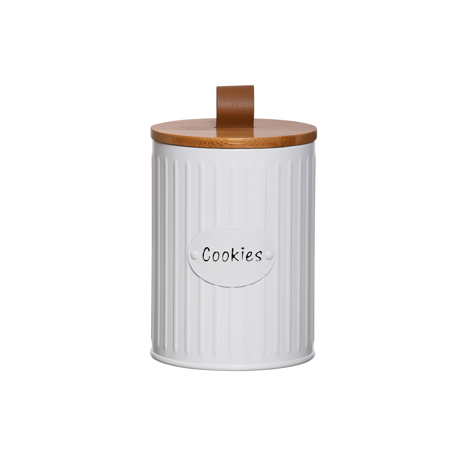 Lata Porta Condimentos Lisse Biscoitos Cookies Branco - Ela Decora