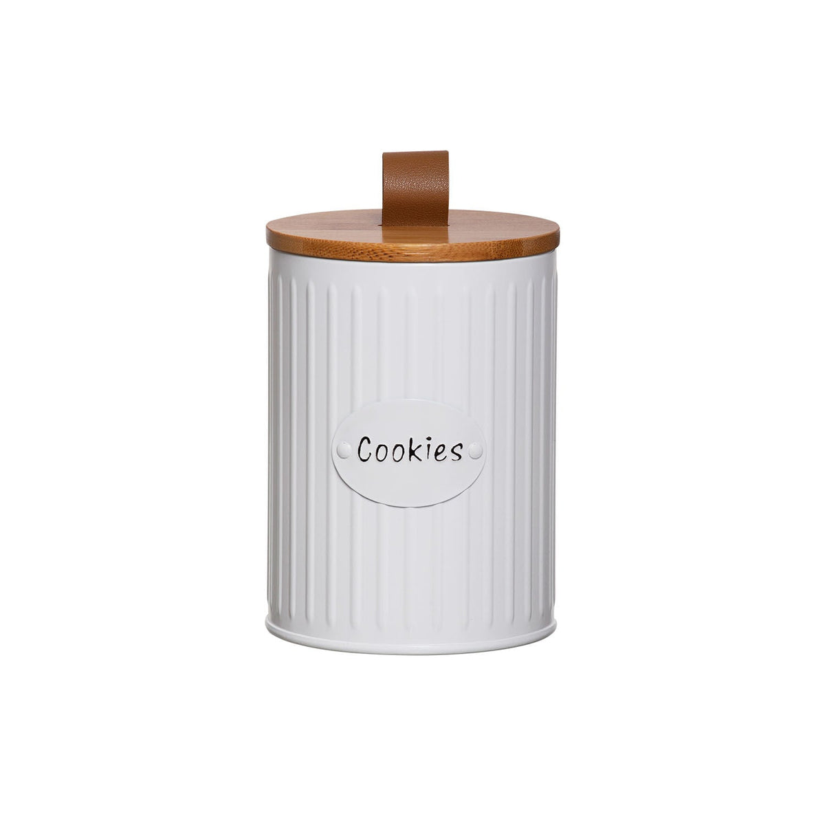 Lata Porta Condimentos Lisse Biscoitos Cookies Branco - Ela Decora