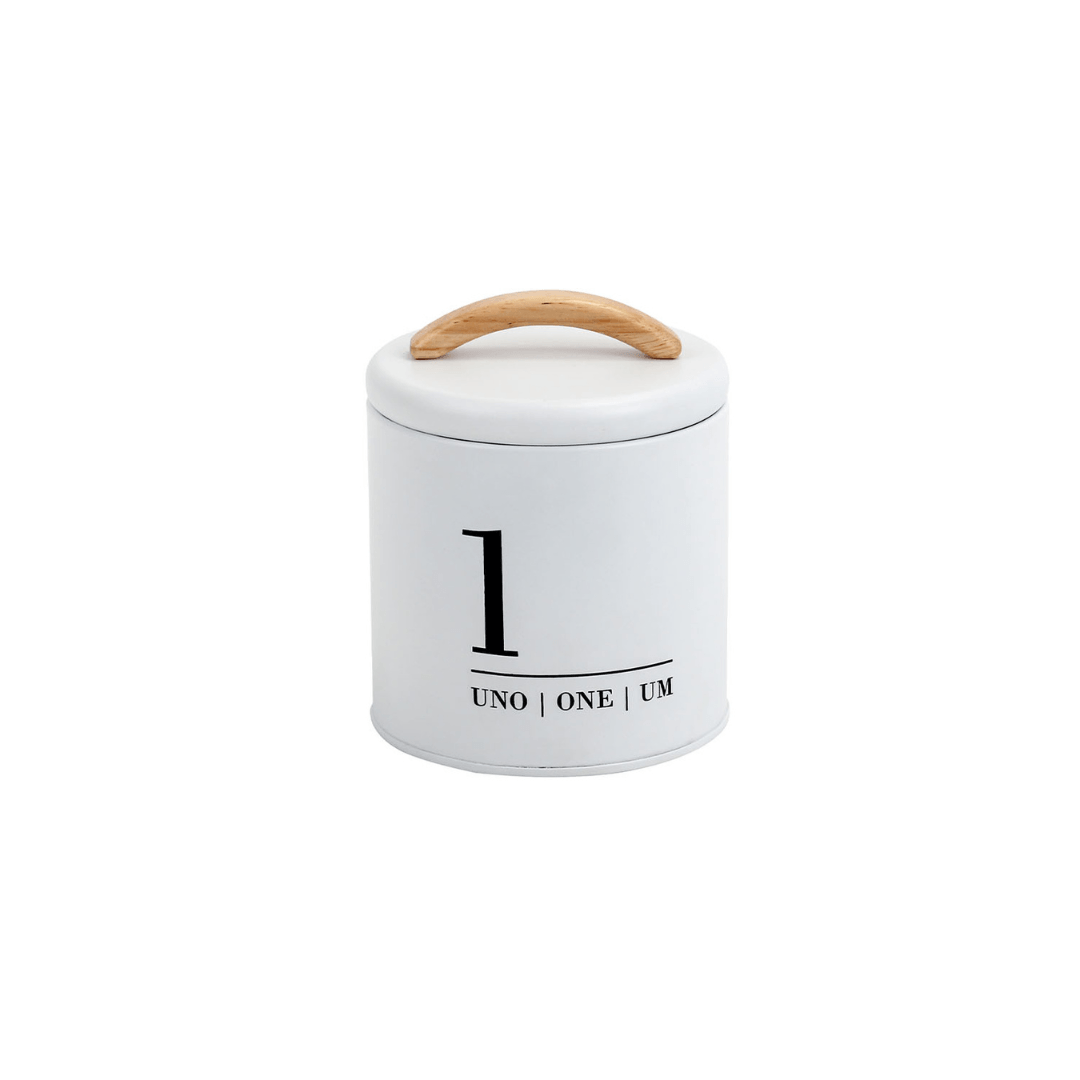 Lata Porta Condimentos Metalla N1 Branco 800ml - Ela Decora