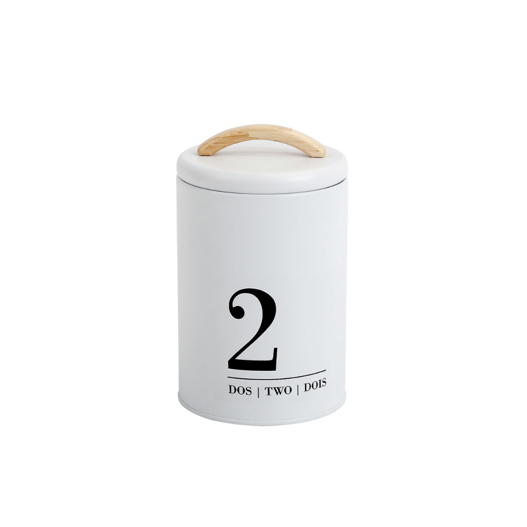 Lata Porta Condimentos Metalla N2 Branco 1,3 Litros - Ela Decora