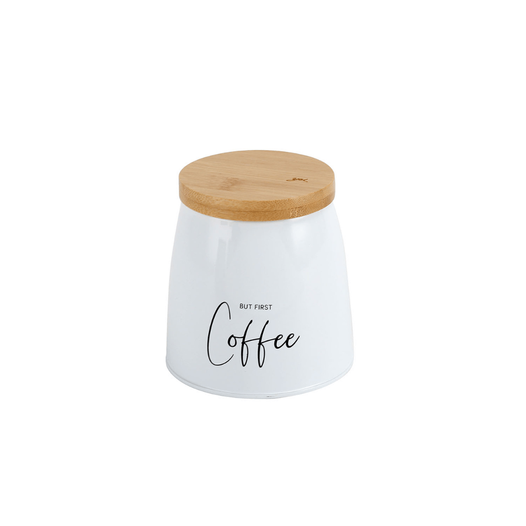 Lata Porta Condimentos Sunshine Coffee Branco 800ml - Ela Decora