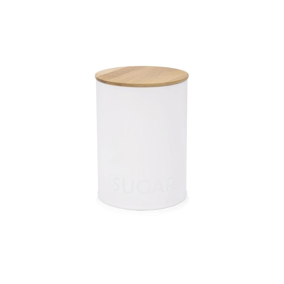 Lata Porta Mantimentos Para Açúcar Canister Branco - Ela Decora