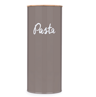 Lata Porta Mantimentos para Massas Canister Cinza - Ela Decora