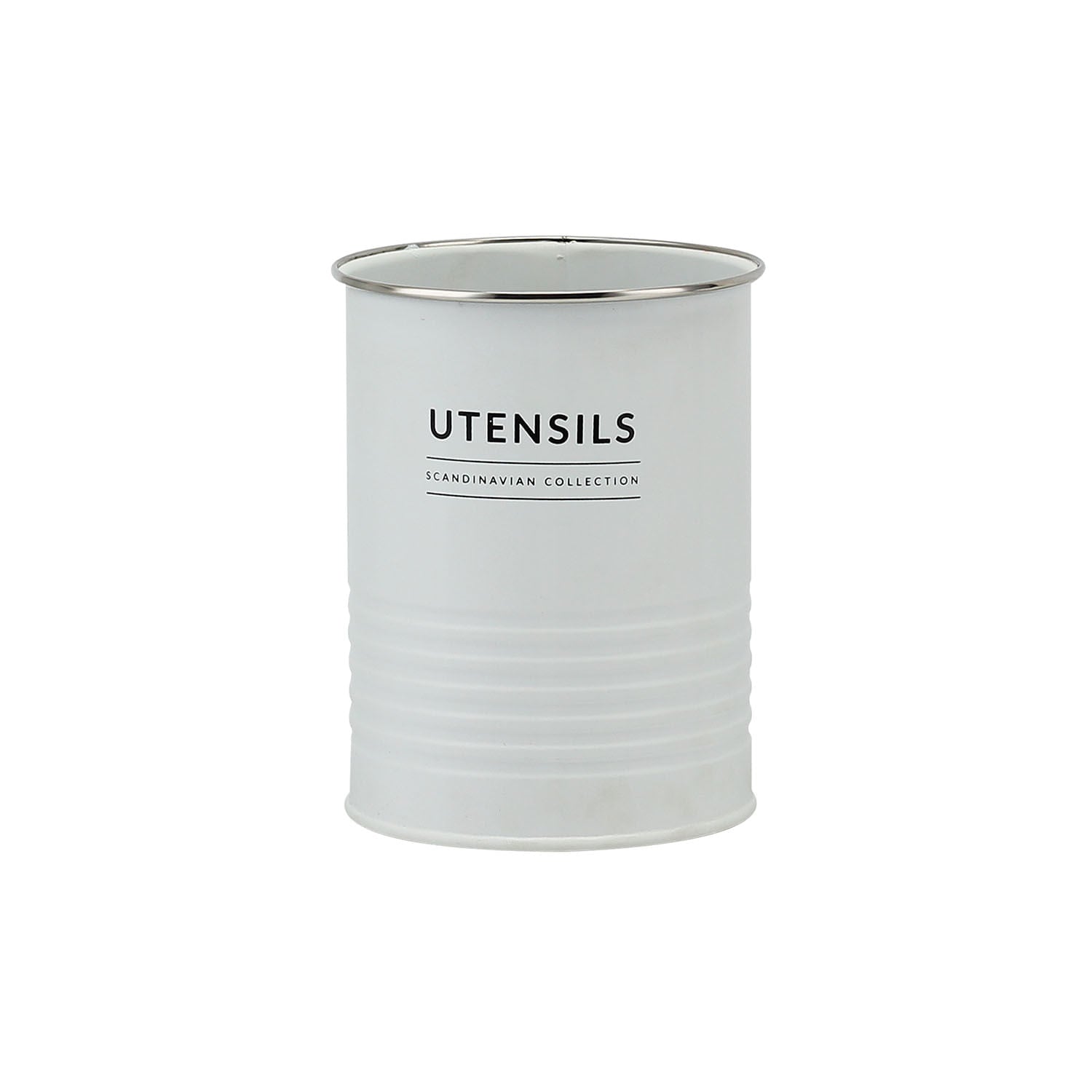 Lata Porta Utensílios e Talheres Branco Copenhag 15 cm x 11,2cm - Ela Decora