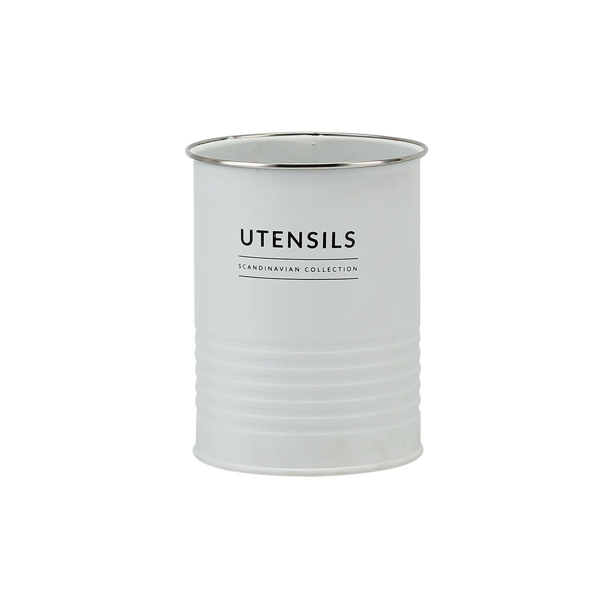 Lata Porta Utensílios e Talheres Branco Copenhag 15 cm x 11,2cm - Ela Decora