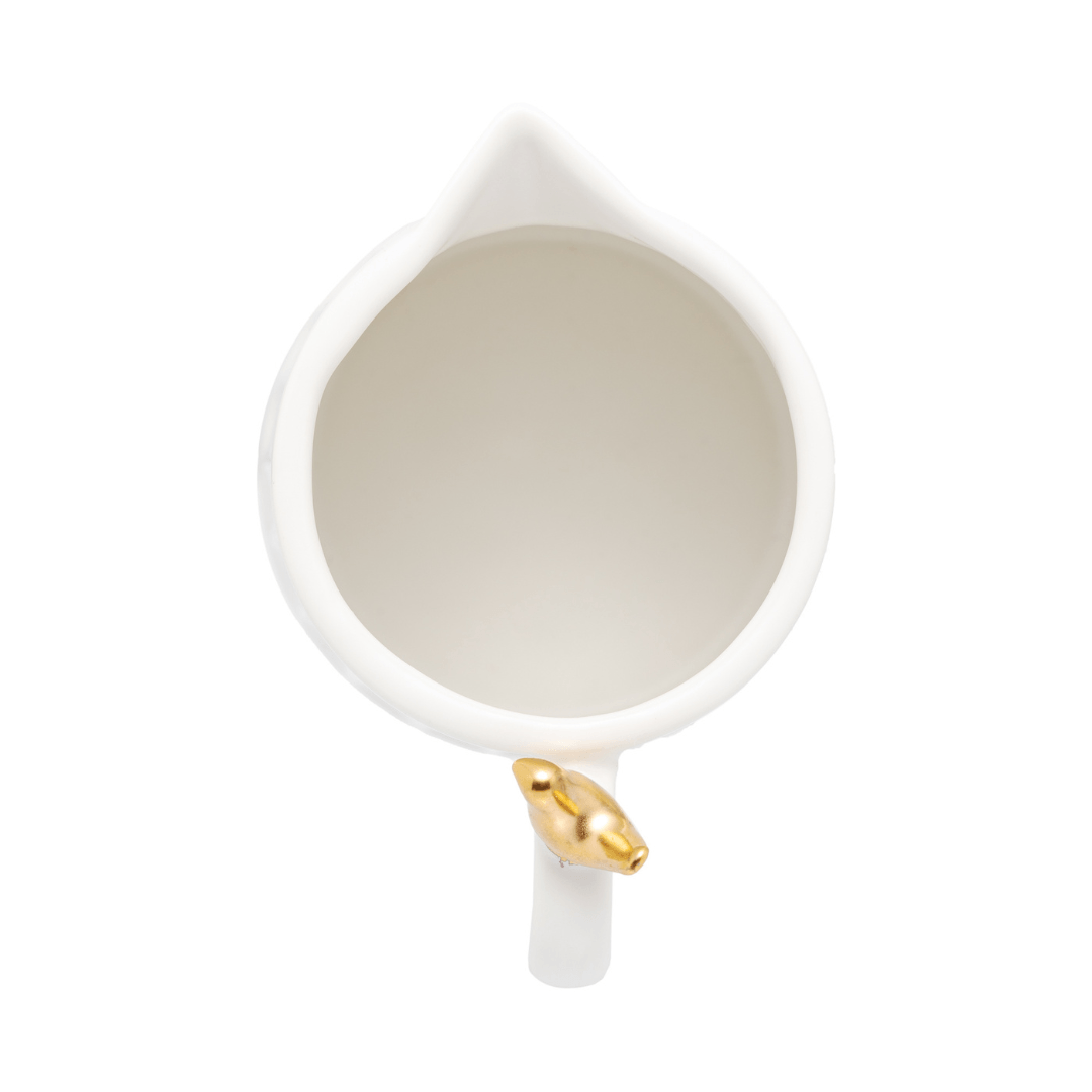 Leiteira Cerâmica Branca 180ml Colibri - Ela Decora