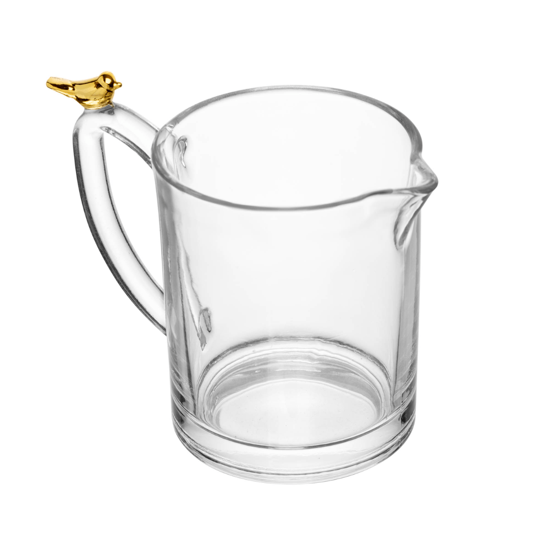 Leiteira de Cristal Golden Bird 250ml - Ela Decora