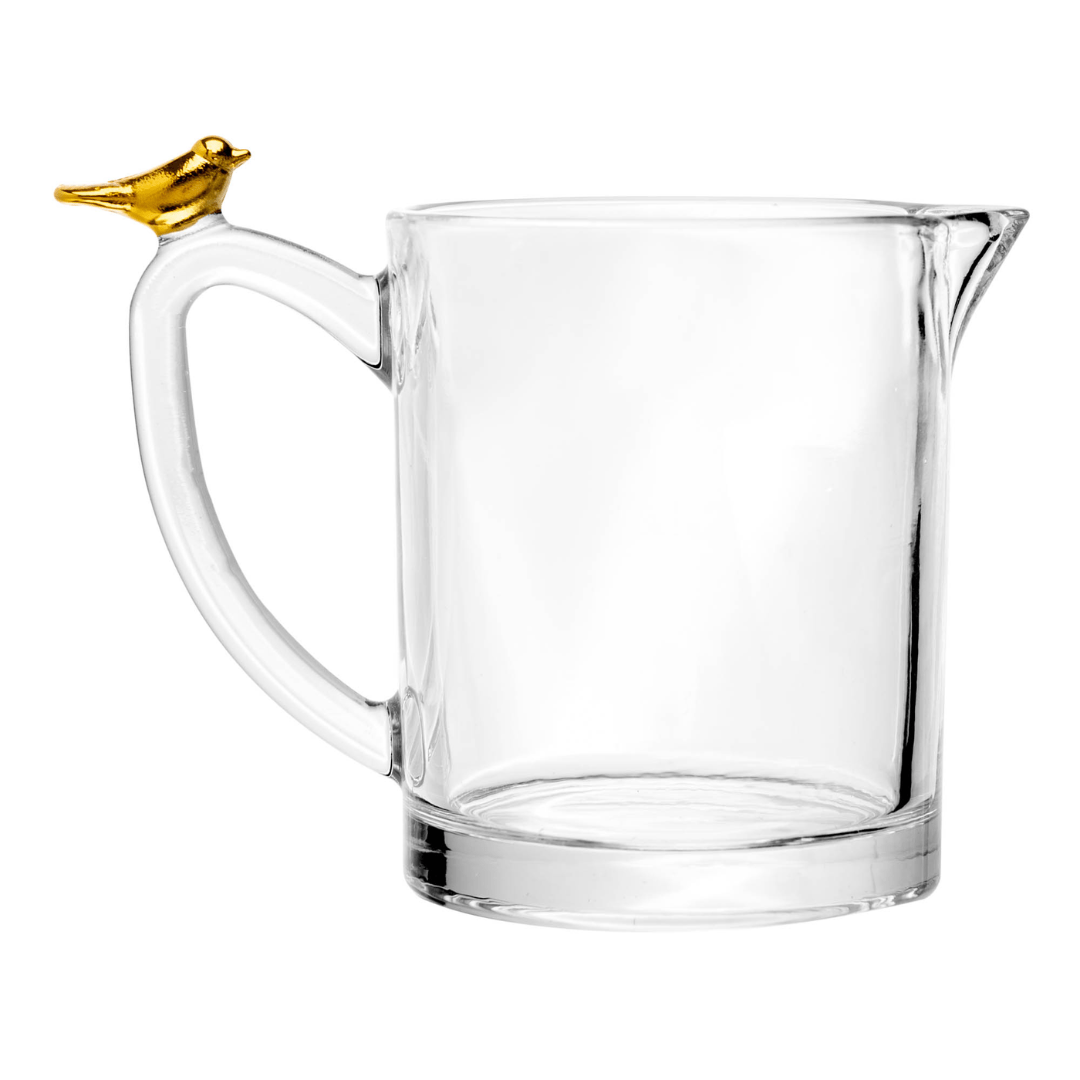 Leiteira de Cristal Golden Bird 250ml - Ela Decora