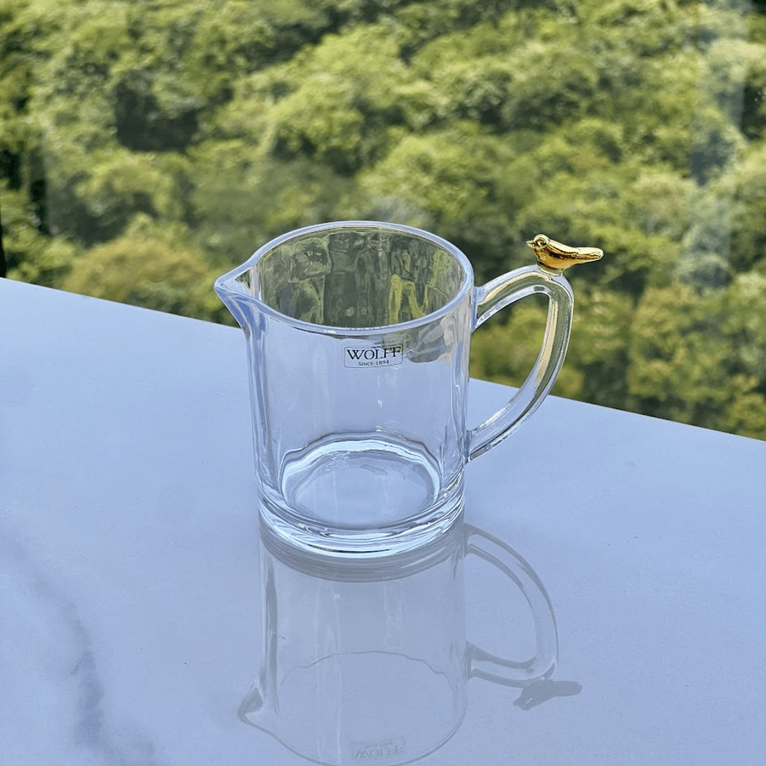 Leiteira de Cristal Golden Bird 250ml - Ela Decora