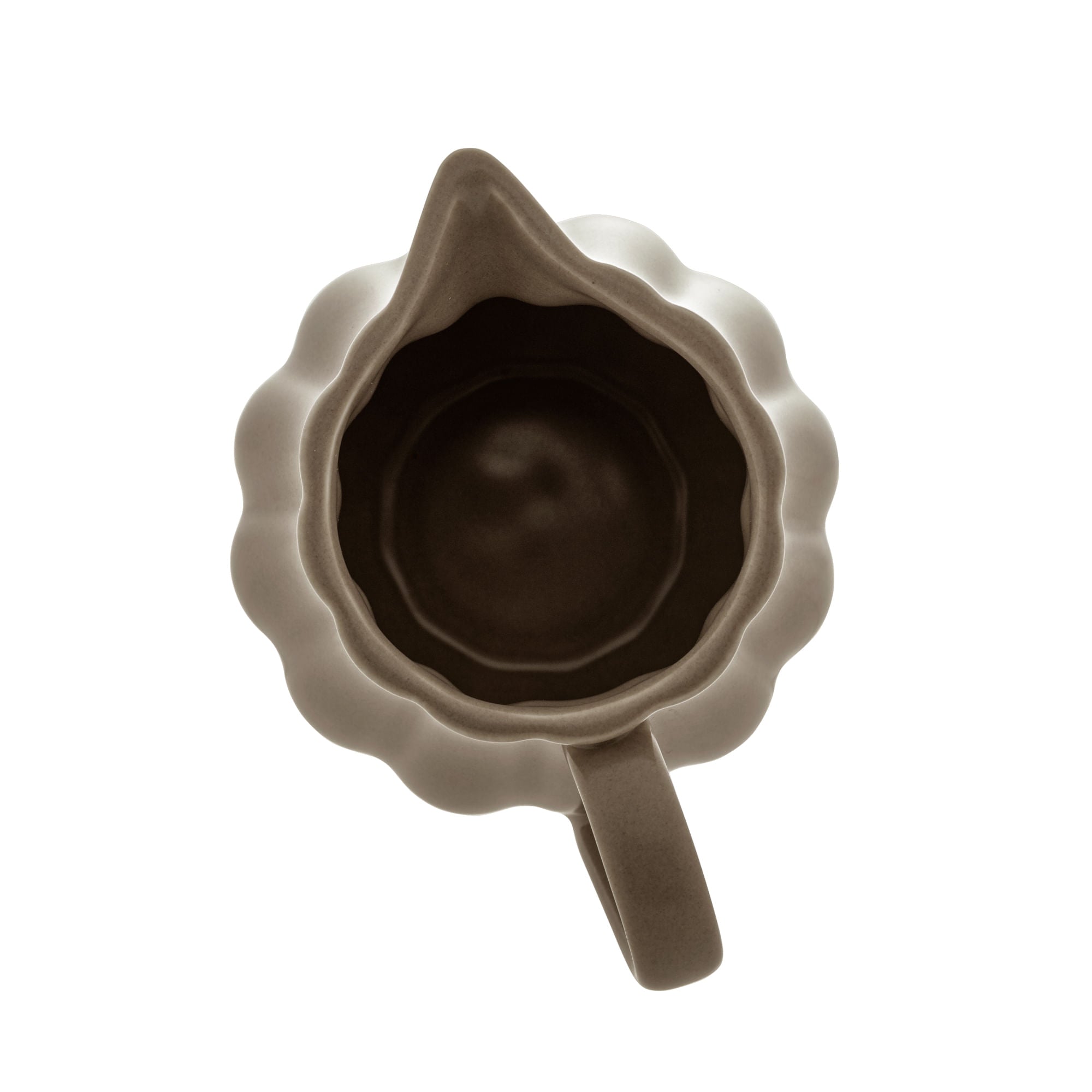 Leiteira de Porcelana Petala Areia Matt 220ml - Ela Decora