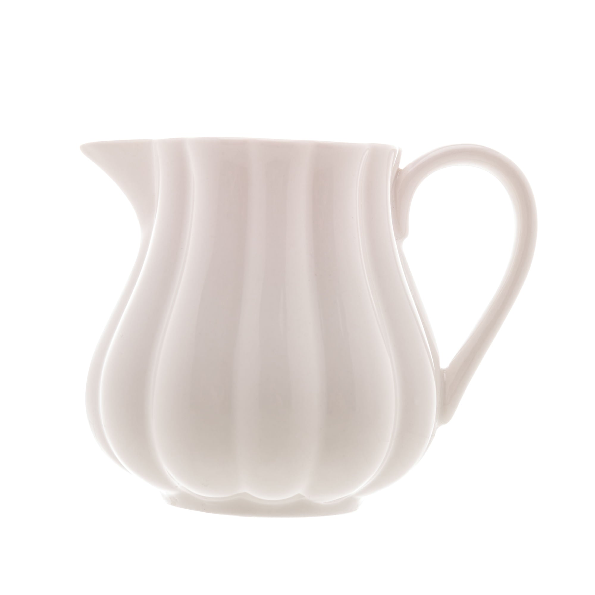 Leiteira de Porcelana Petala Branca 220ml - Ela Decora