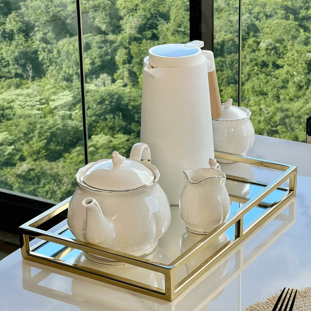 Leiteira em Porcelana Birds Branca 230ml - Ela Decora