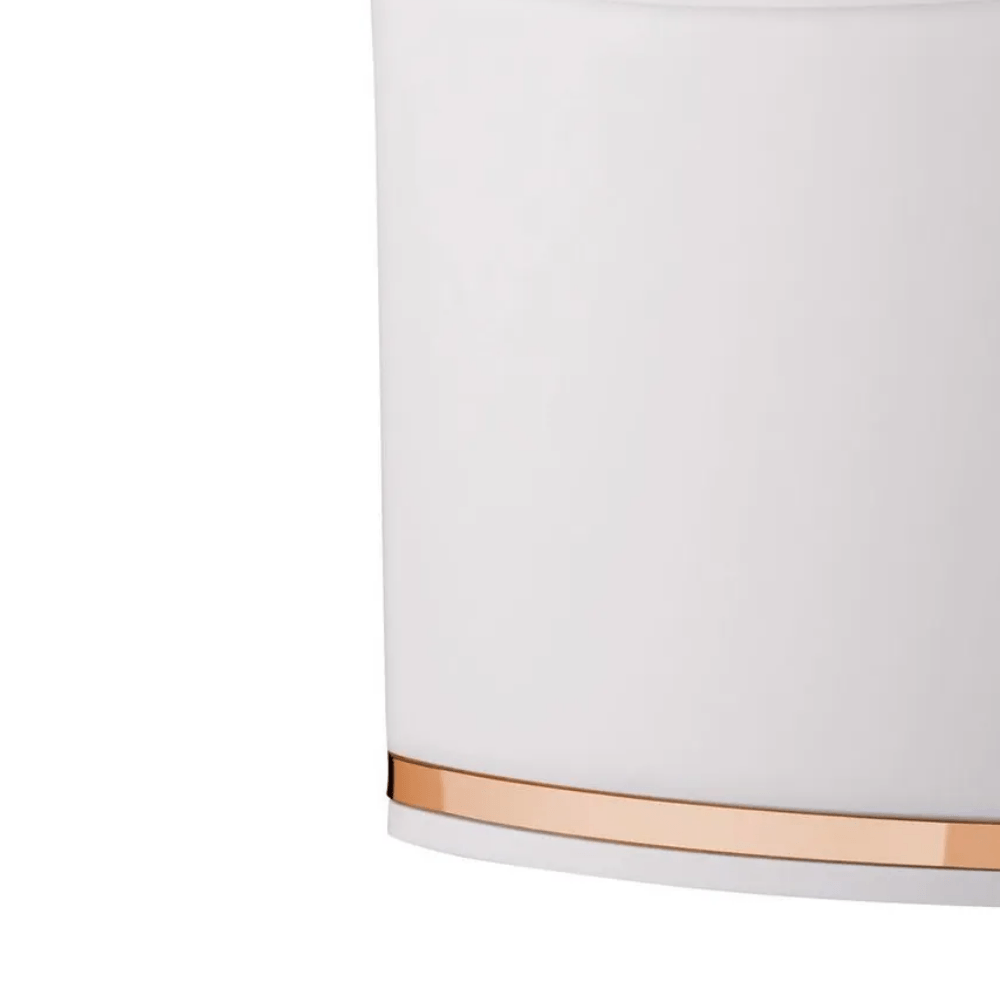 Lixeira 2,5 Litros Branca Com Faixa Rose Gold - Ela Decora