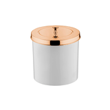 Lixeira Branca com Tampa Rose Gold 5 Litros - Ela Decora