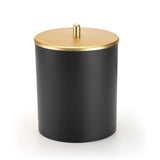 Lixeira Com Tampa 5 Litros Preto Com Dourado Fosco - Ela Decora