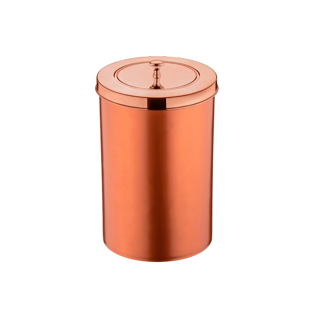 Lixeira com Tampa 8 Litros Rose Gold - Ela Decora
