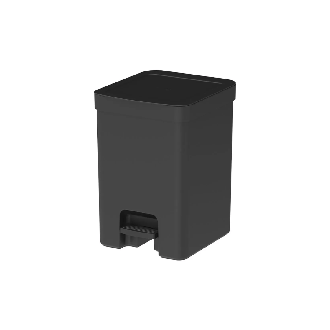 Lixeira de Pedal Trium Preto 12 Litros - Ela Decora