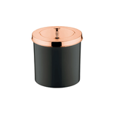 Lixeira Preta com Tampa Rose Gold 5 Litros - Ela Decora