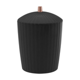 Lixeira Redonda Linha Canelatta Preto e Rose Gold - 7 Litros - Ela Decora